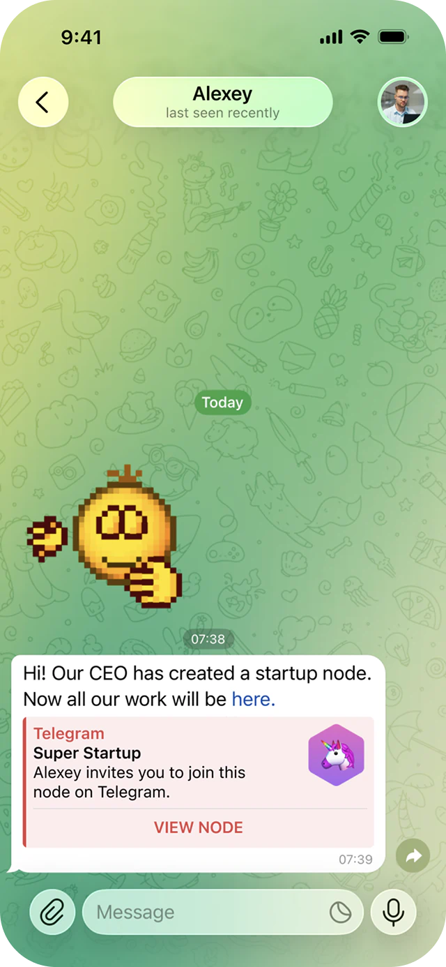 1. Join Node • Invite Message, светлая тема
