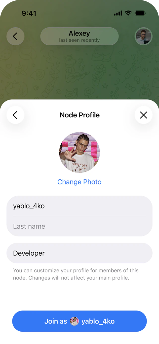 1.2. Join Node • Edit Node Profile, светлая тема