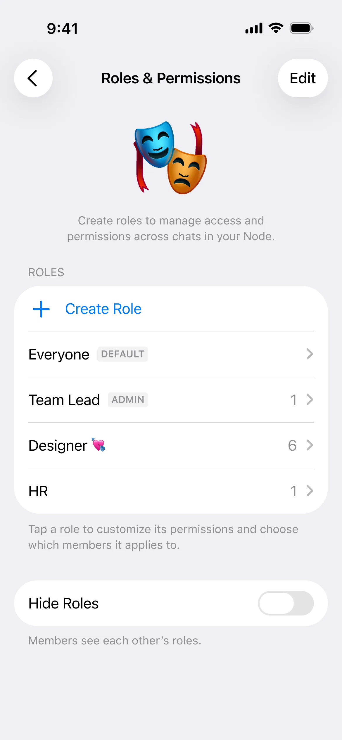 Все роли Telegram Node